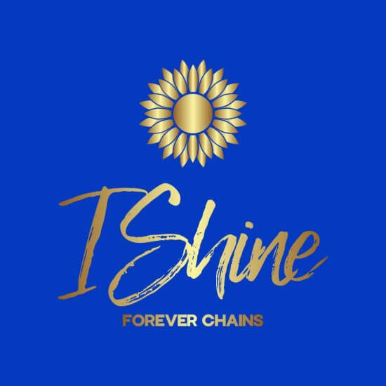 Logo for I Shine Forever Chains, featuring a radiant sun design.